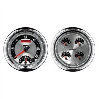 AutoMeter | GAUGE KIT, 2 PC., QUAD & TACH/SPEEDO, 5", AMERICAN MUSCLE