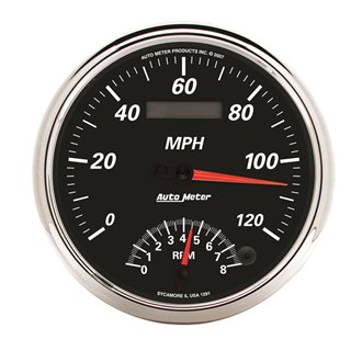 AutoMeter | GAUGE, TACH/SPEEDO, 5", 120MPH & 8K RPM, ELEC. PROGRAM, DESIGNER BLACK II