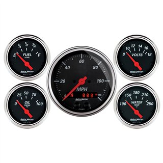 AutoMeter | GAUGE KIT, 5 PC., 3 3/8" & 2 1/16", GPS SPEEDOMETER, DESIGNER BLACK