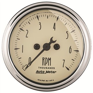 AutoMeter | GAUGE, TACHOMETER, 2 1/16", 7K RPM, IN-DASH, ANTIQUE BEIGE