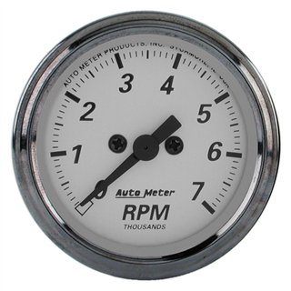 AutoMeter | GAUGE, TACHOMETER, 2 1/16", 7K RPM, IN-DASH, AMERICAN PLATINUM