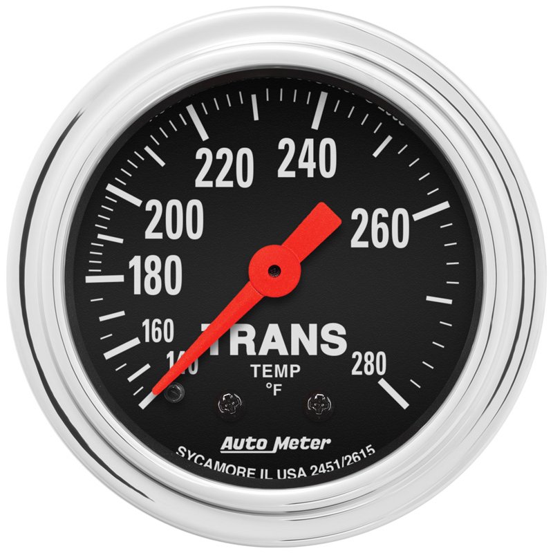 AutoMeter | GAUGE, TRANS TEMP, 2 1/16", 140-280?F, MECHANICAL, 8FT., TRADITIONAL CHROME