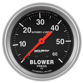 AutoMeter | GAUGE, BLOWER PRESS, 2 5/8", 60PSI, MECHANICAL, SPORT-COMP