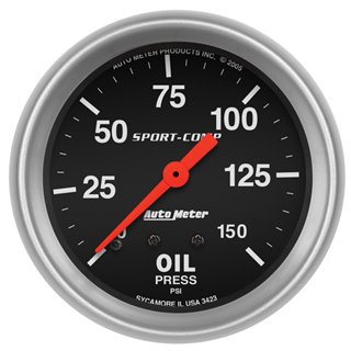 AutoMeter | GAUGE, OIL PRESSURE, 2 5/8", 150PSI, MECHANICAL, SPORT-COMP