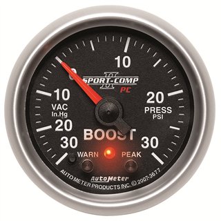 AutoMeter | GAUGE, VAC/BOOST, 2 1/16", 30INHG-30PSI, STEPPER MOTOR W/PK & WRN, SPORT-COMP II