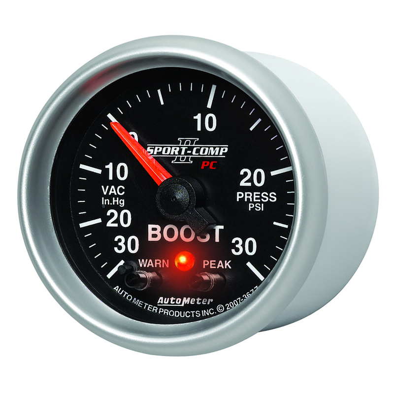 AutoMeter | GAUGE, VAC/BOOST, 2 1/16", 30INHG-30PSI, STEPPER MOTOR W/PK & WRN, SPORT-COMP II