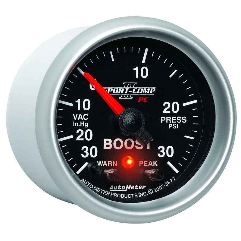 AutoMeter | GAUGE, VAC/BOOST, 2 1/16", 30INHG-30PSI, STEPPER MOTOR W/PK & WRN, SPORT-COMP II