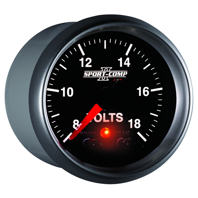 AutoMeter | GAUGE, VOLTMETER, 2 1/16", 18V, DIGITAL STEPPER MOTOR W/PK & WRN, SPORT-COMP II