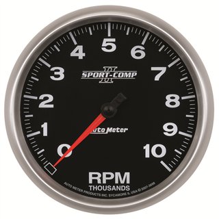 AutoMeter | GAUGE, TACHOMETER, 5", 10K RPM, IN-DASH, SPORT-COMP II