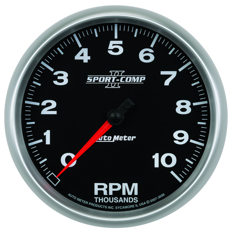 AutoMeter | GAUGE, TACHOMETER, 5", 10K RPM, IN-DASH, SPORT-COMP II