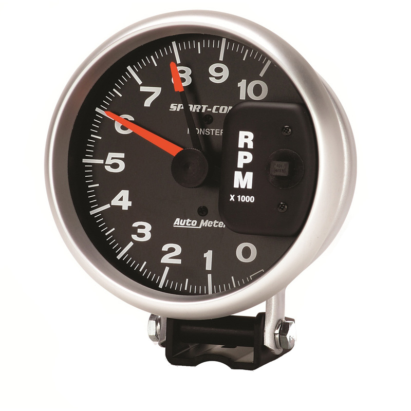 AutoMeter | GAUGE, TACHOMETER, 5", 10K RPM, PEDESTAL W/ RED LINE, SPORT-COMP
