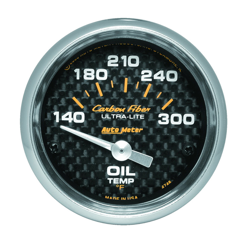 AutoMeter | GAUGE, OIL TEMP, 2 1/16", 140-300?F, ELECTRIC, CARBON FIBER