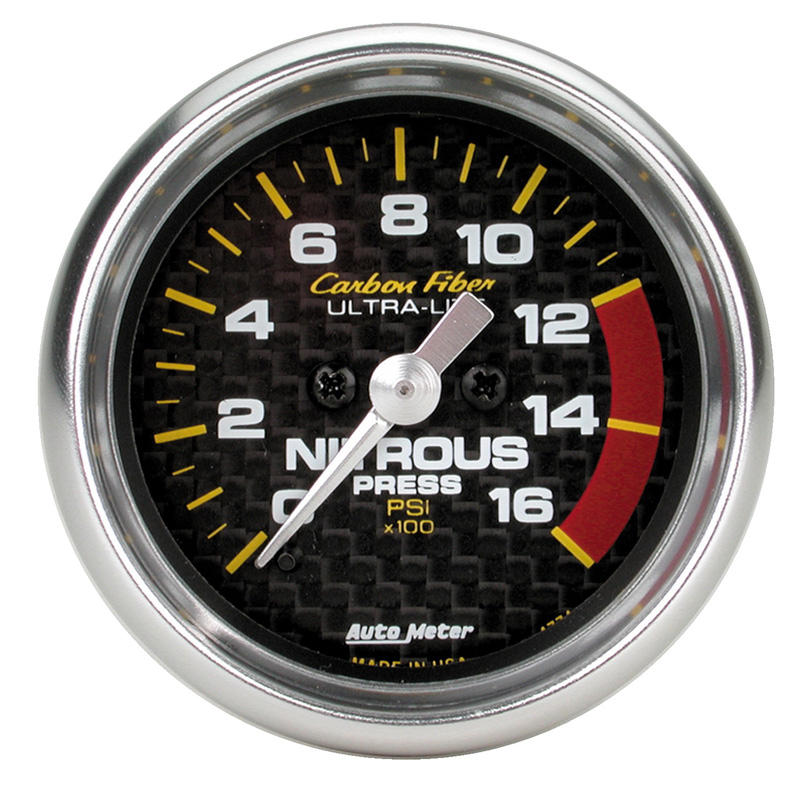 AutoMeter | GAUGE, NITROUS PRESSURE, 2 1/16", 1600PSI, DIGITAL STEPPER MOTOR, CARBON FIBER