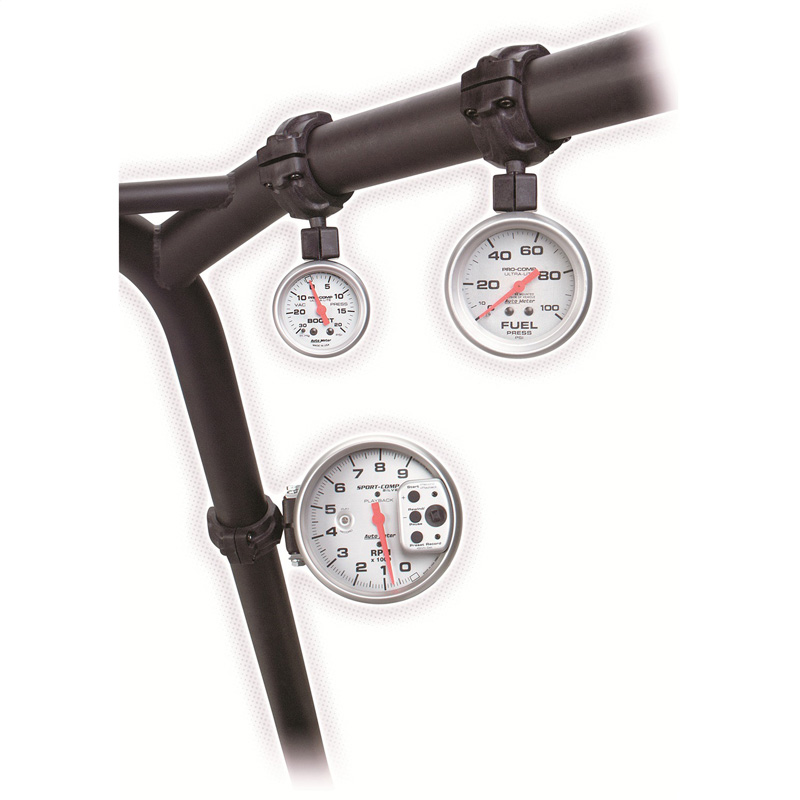 AutoMeter | GAUGE MOUNT, ROLL POD FOR 1.5" ROLL CAGE, FITS 5" PEDESTAL TACH, BLACK