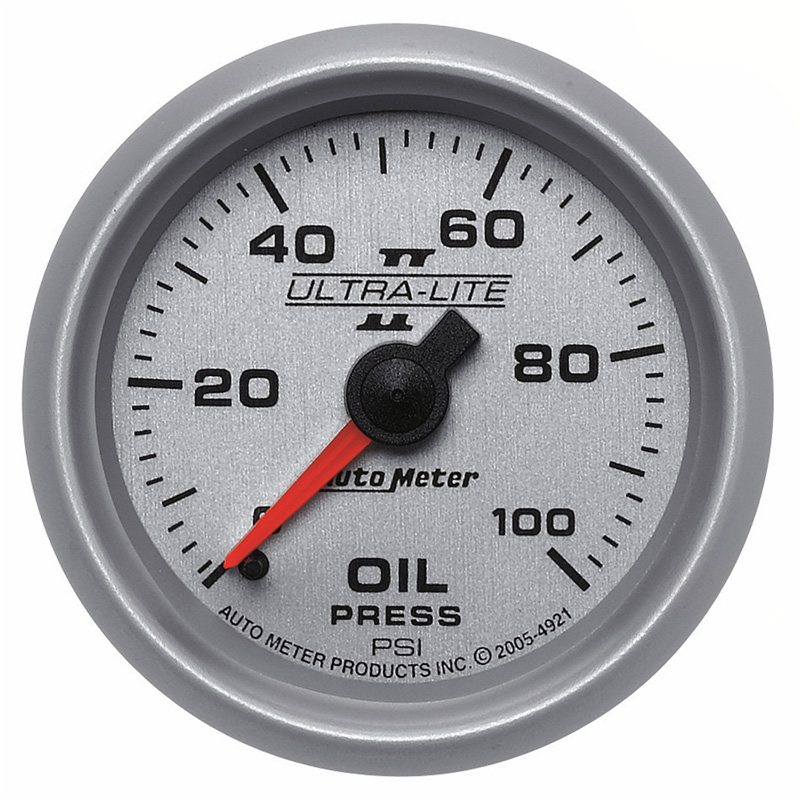 AutoMeter | GAUGE, OIL PRESSURE, 2 1/16", 100PSI, MECHANICAL, ULTRA-LITE II