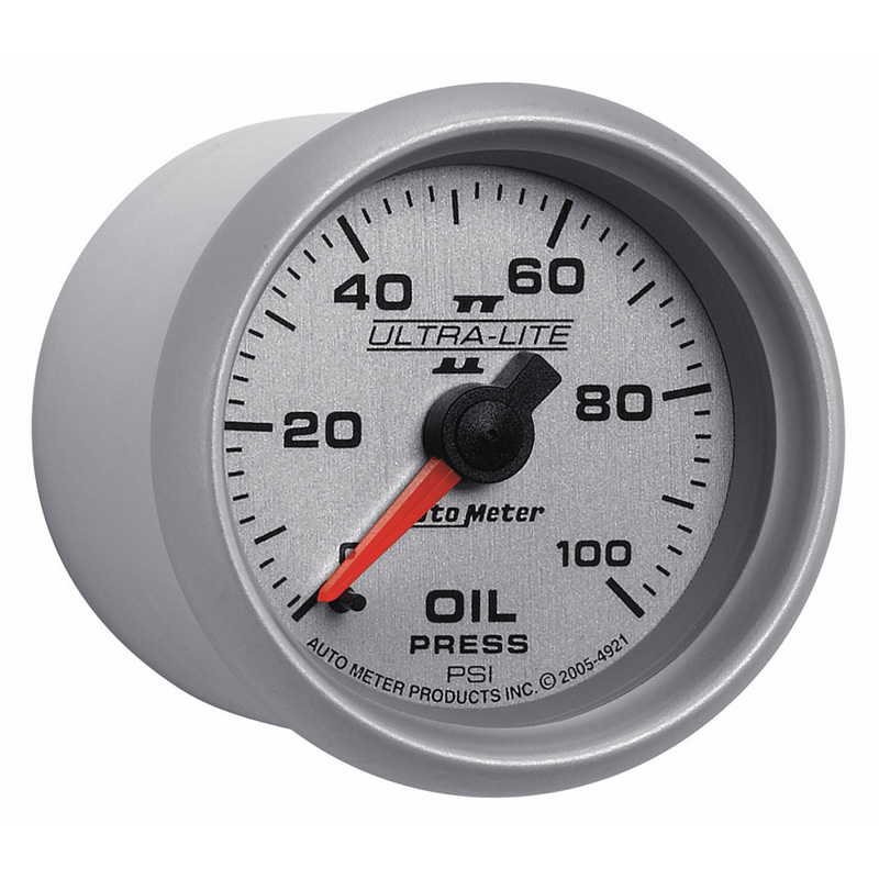 AutoMeter | GAUGE, OIL PRESSURE, 2 1/16", 100PSI, MECHANICAL, ULTRA-LITE II