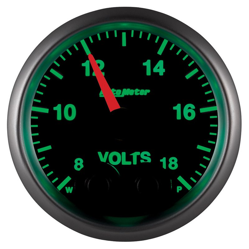 AutoMeter | GAUGE, VOLTMETER, 2 1/16", 18V, DIGITAL STEPPER MOTOR W/PEAK & WARN, ELITE