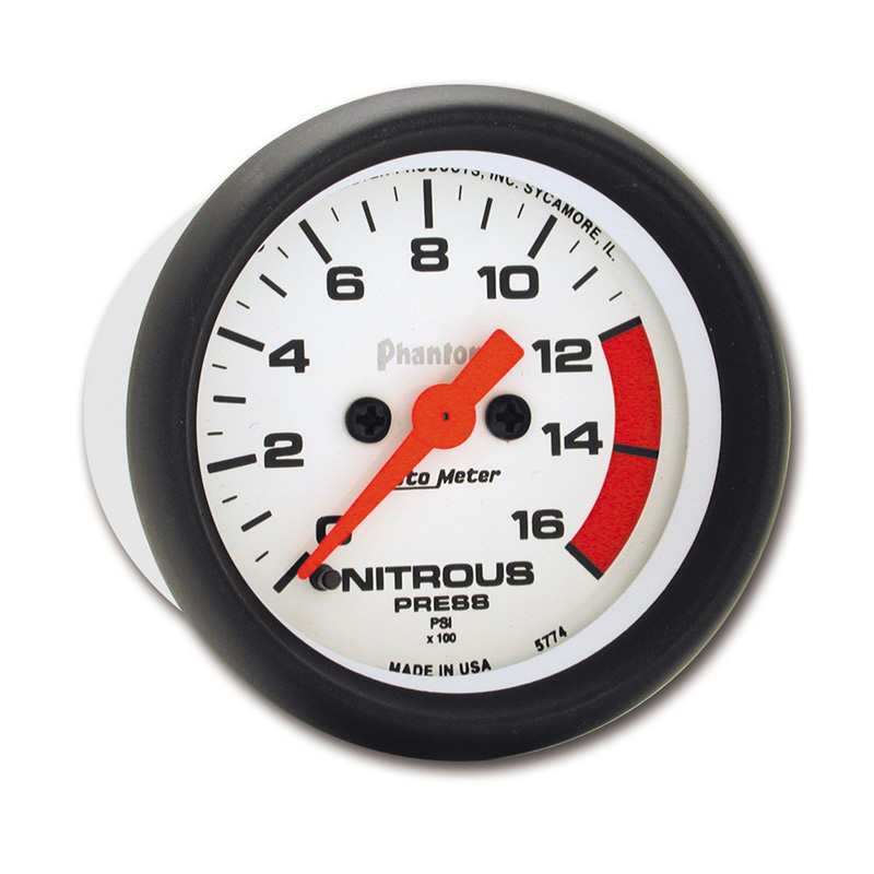 AutoMeter | GAUGE, NITROUS PRESSURE, 2 1/16", 1600PSI, DIGITAL STEPPER MOTOR, PHANTOM