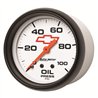 AutoMeter | GAUGE, OIL PRESSURE, 2 5/8", 100PSI, MECHANICAL, CHEVY RED BOWTIE, WHITE