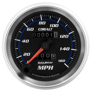 AutoMeter | GAUGE, SPEEDOMETER, 3 3/8", 160MPH, MECHANICAL, COBALT