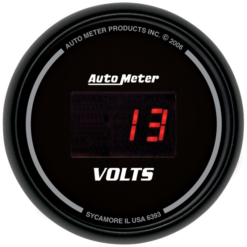 AutoMeter | GAUGE, VOLTMETER, 2 1/16", 18V, DIGITAL, BLACK DIAL W/ RED LED