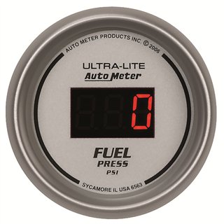 AutoMeter | GAUGE, FUEL PRESSURE, 2 1/16", 100PSI, DIGITAL, SILVER DIAL W/ RED LED