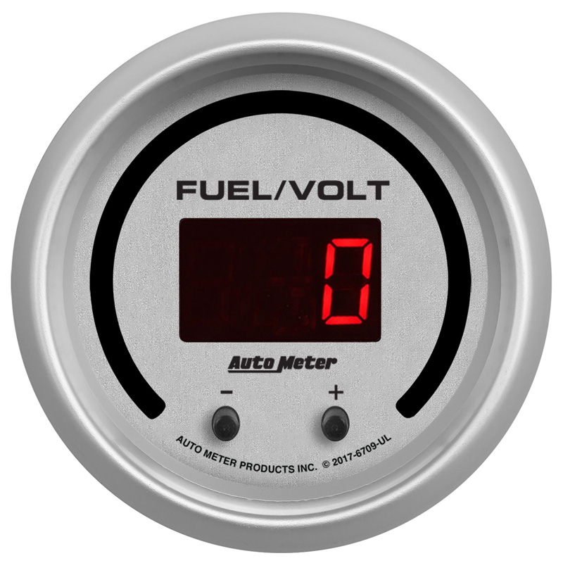 AutoMeter | GAUGE, FUEL/VOLT, 2 1/16" TWO CHANNEL, SELECTABLE, ULTRA-LITE ELITE DIGITAL