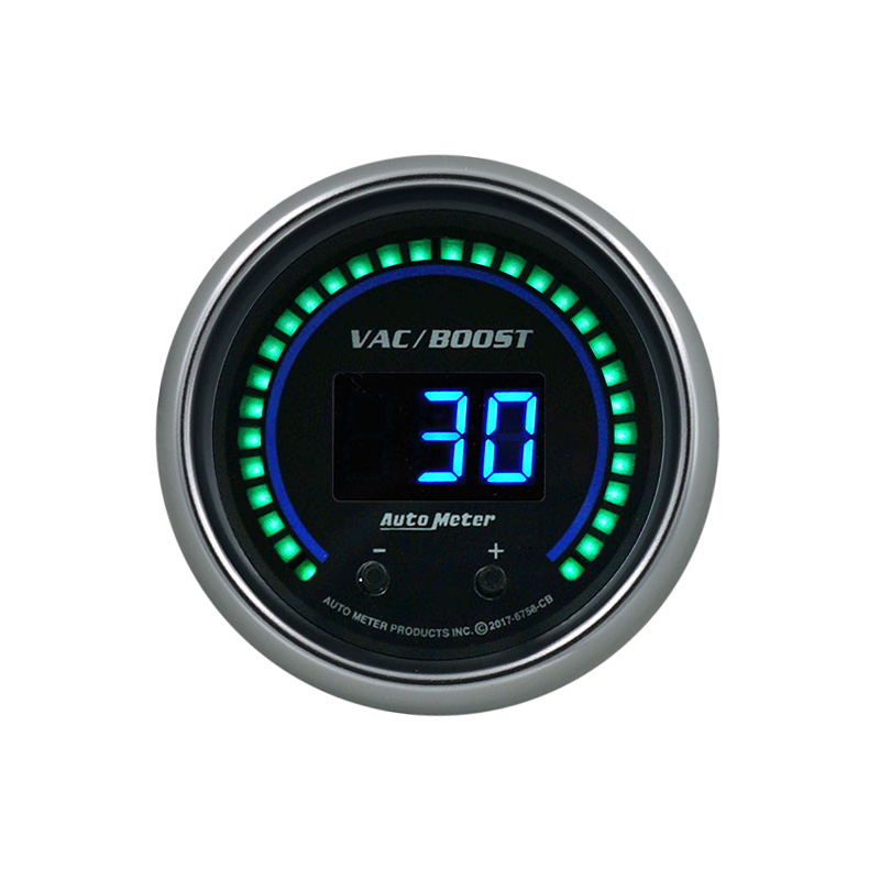 AutoMeter | GAUGE, VAC/BOOST, 2 1/16", TWO CHANNEL, SELECTABLE, COBALT ELITE DIGITAL
