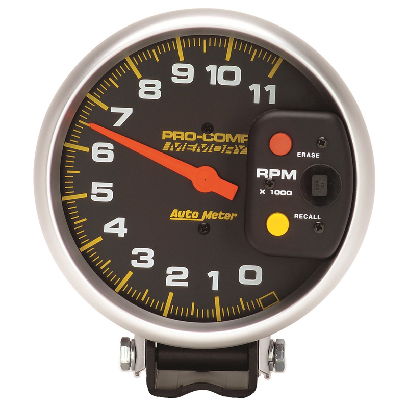 AutoMeter | GAUGE, TACHOMETER, 5", 11K RPM, PEDESTAL W/PEAK MEMORY, PRO-COMP