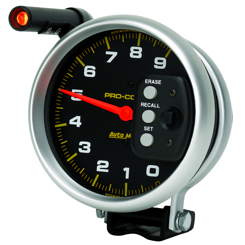 AutoMeter | GAUGE, TACH, 5", 9K RPM, PEDESTAL W/ QUICK LITE & PEAK MEMORY, PRO-COMP