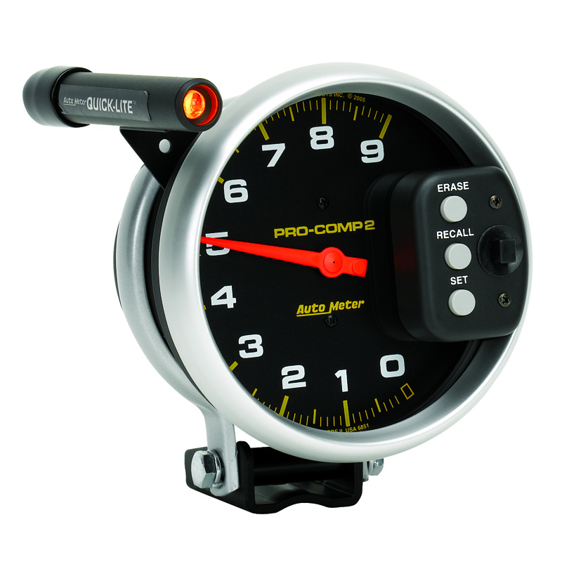 AutoMeter | GAUGE, TACH, 5", 9K RPM, PEDESTAL W/ QUICK LITE & PEAK MEMORY, PRO-COMP