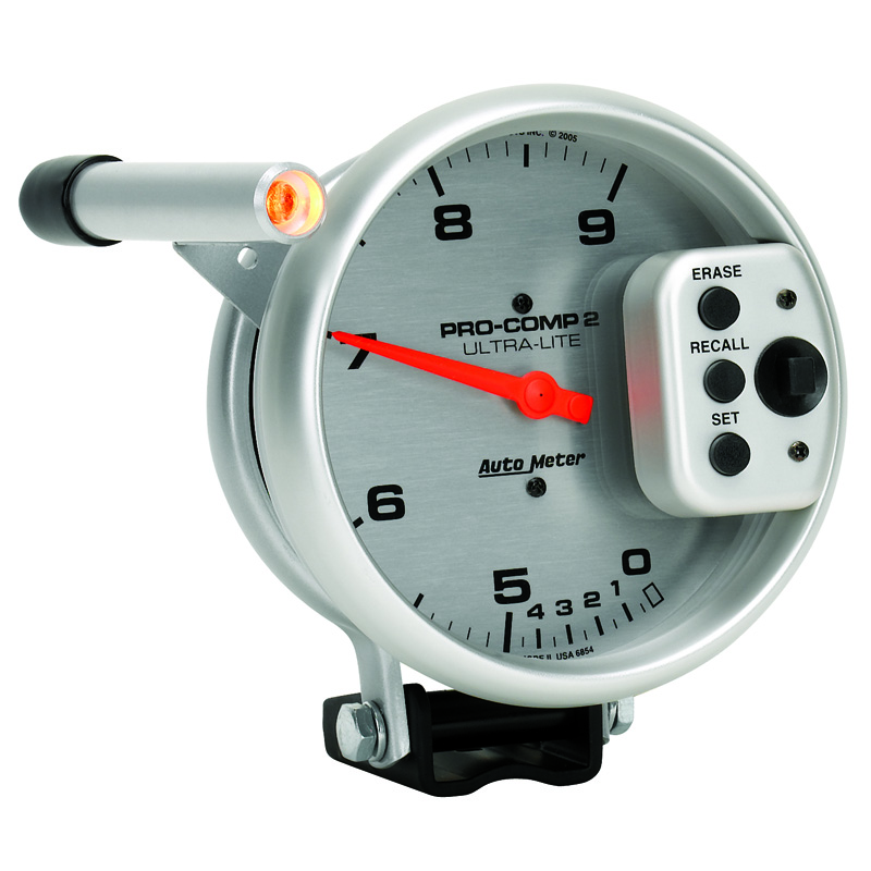 AutoMeter | GAUGE, TACH, 5", 9K RPM, PEDESTAL W/ QUICK LITE, DUAL RANGE W/PEAK MEMORY, UL