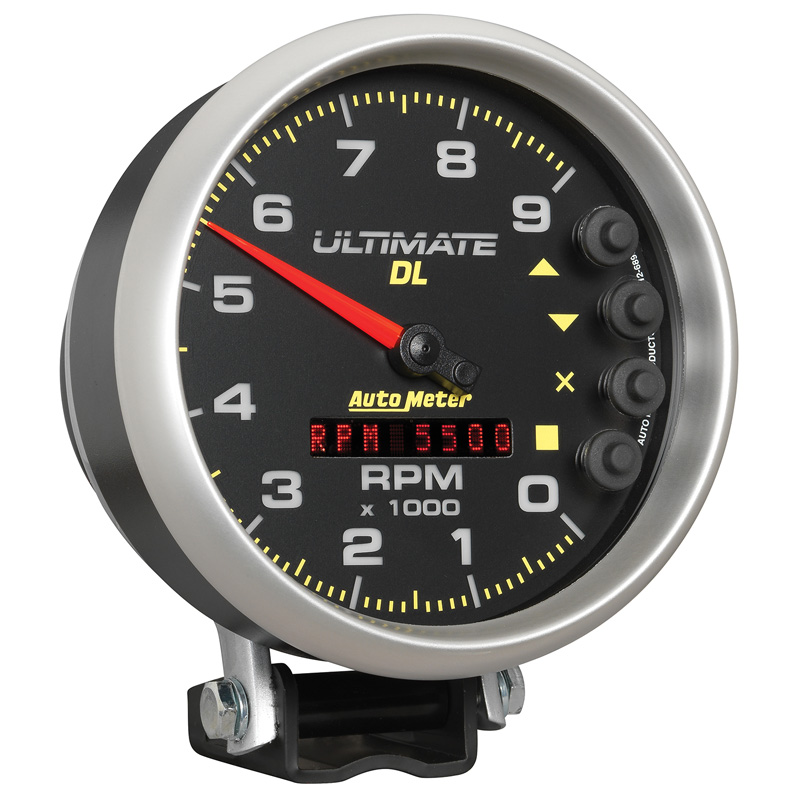 AutoMeter | GAUGE, TACH, 5", 9K RPM, PEDESTAL, DATALOGGING, ULTIMATE DL PLAYBACK, BLACK