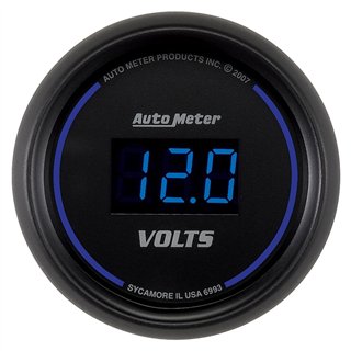 AutoMeter | GAUGE, VOLTMETER, 2 1/16", 18V, DIGITAL, BLACK DIAL W/ BLUE LED