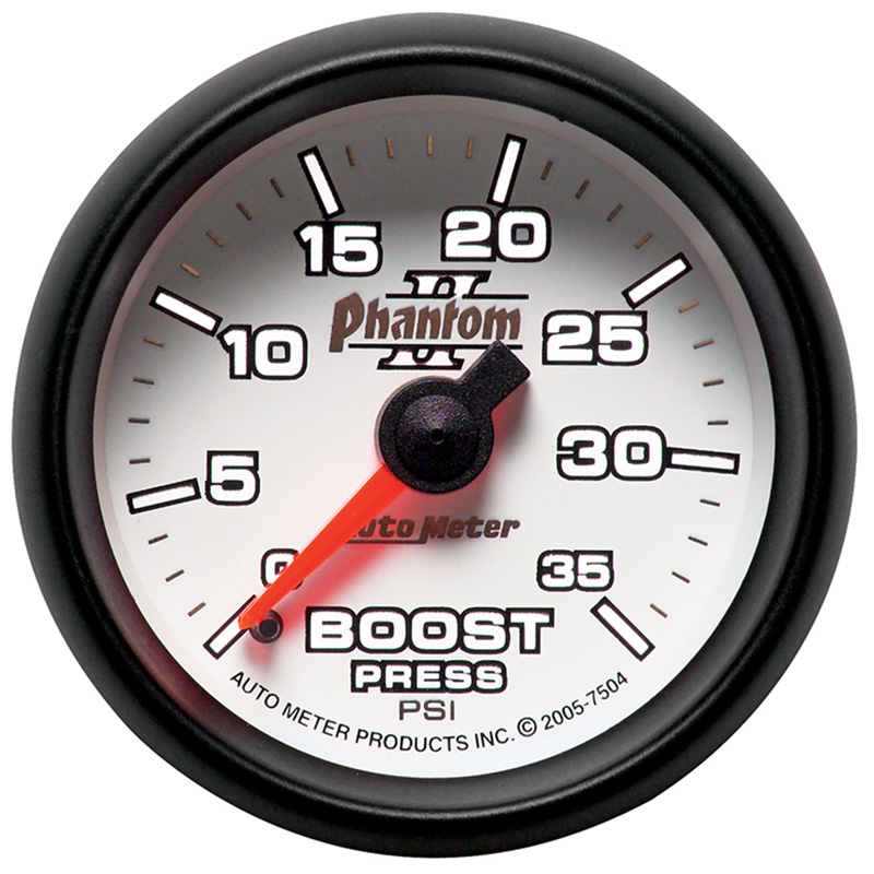 AutoMeter | GAUGE, BOOST, 2 1/16", 35PSI, MECHANICAL, PHANTOM II