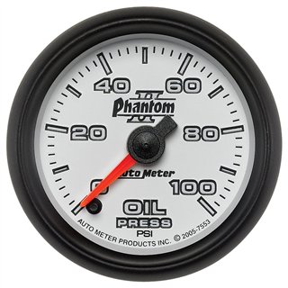 AutoMeter | GAUGE, OIL PRESSURE, 2 1/16", 100PSI, DIGITAL STEPPER MOTOR, PHANTOM II