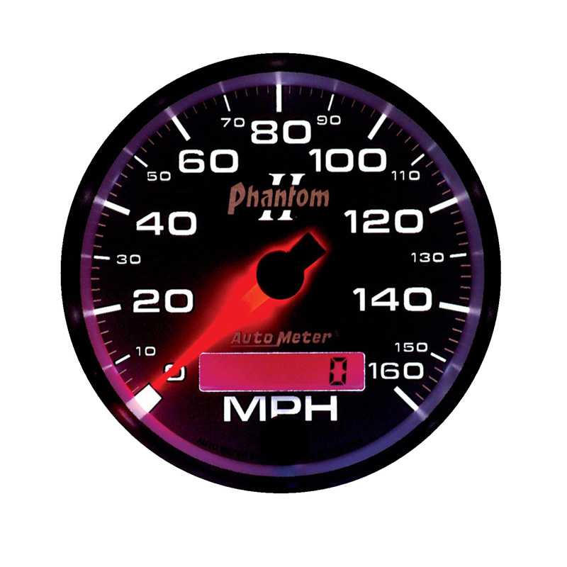 AutoMeter | GAUGE, SPEEDOMETER, 3 3/8", 160MPH, ELEC. PROGRAMMABLE, PHANTOM II