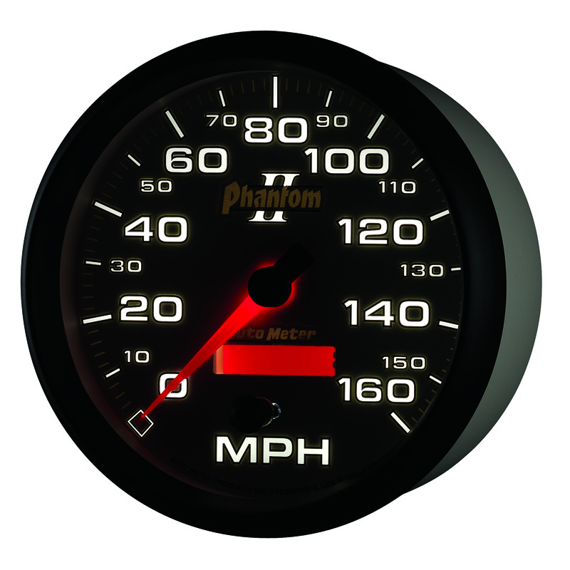 AutoMeter | GAUGE, SPEEDOMETER, 5", 160MPH, ELEC. PROGRAMMABLE, PHANTOM II