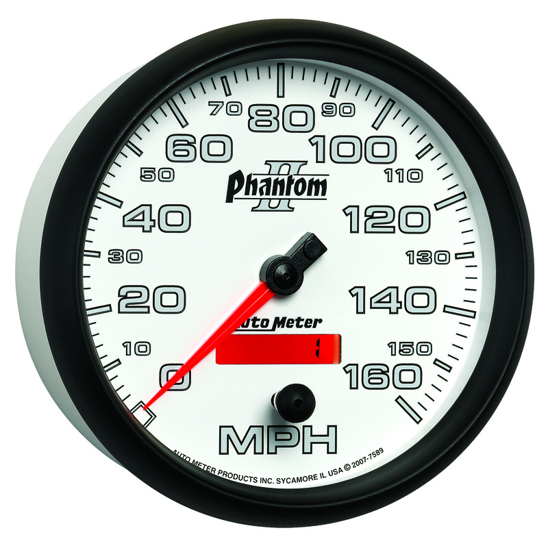 AutoMeter | GAUGE, SPEEDOMETER, 5", 160MPH, ELEC. PROGRAMMABLE, PHANTOM II