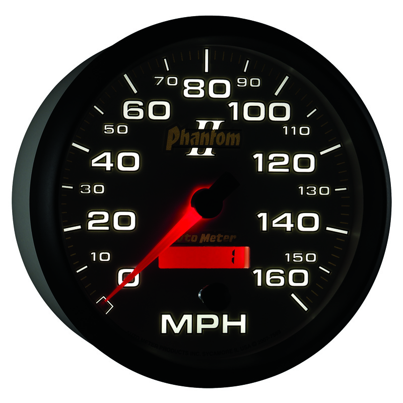 AutoMeter | GAUGE, SPEEDOMETER, 5", 160MPH, ELEC. PROGRAMMABLE, PHANTOM II