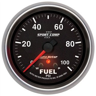 AutoMeter | GAUGE, FUEL PRESS, 2 5/8", 100PSI, STEPPER MOTOR W/ PEAK & WARN, SPORT-COMP II
