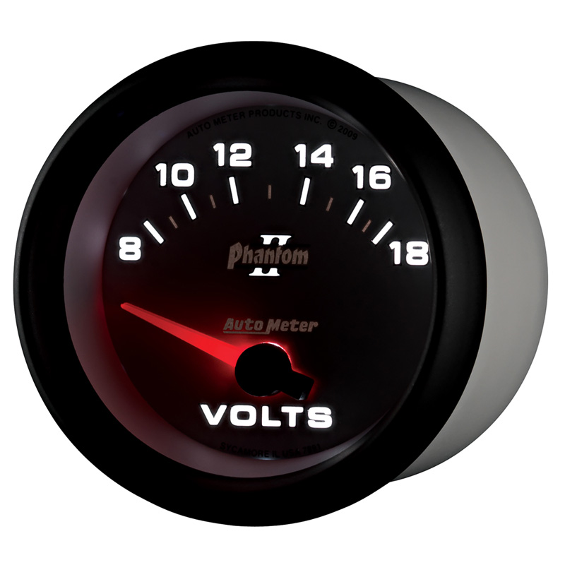 AutoMeter | GAUGE, VOLTMETER, 2 5/8", 18V, ELECTRIC, PHANTOM II