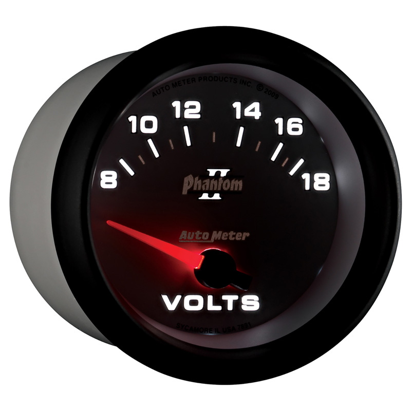 AutoMeter | GAUGE, VOLTMETER, 2 5/8", 18V, ELECTRIC, PHANTOM II