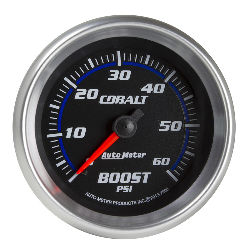 AutoMeter | GAUGE, BOOST, 2 5/8", 60PSI, MECHANICAL, COBALT