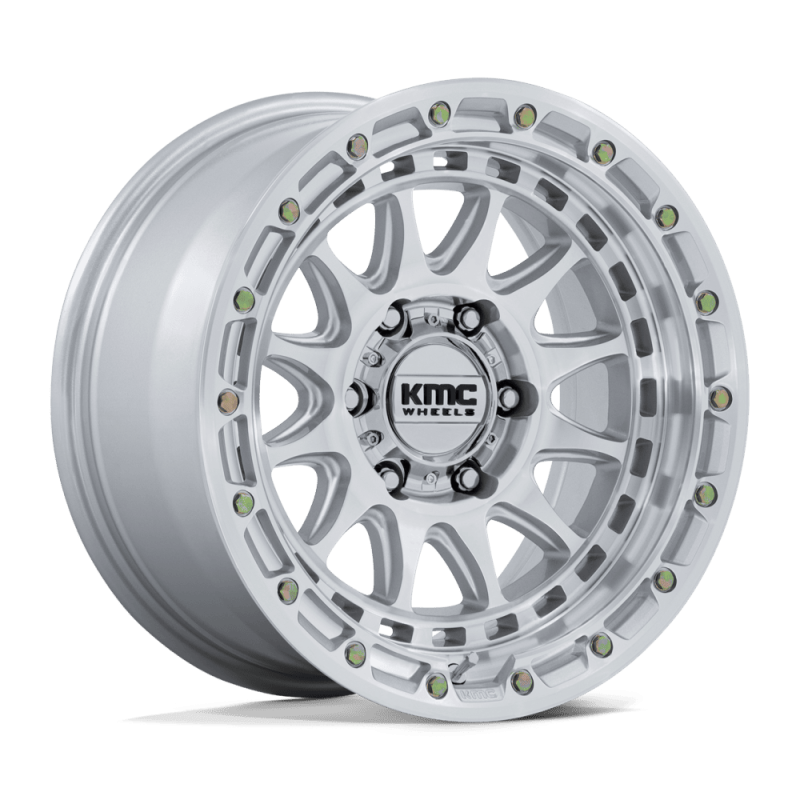 KMC | KM556 CRUX 17x8.5 ET0 - GLOSS SILVER W/ MACHINED FACE