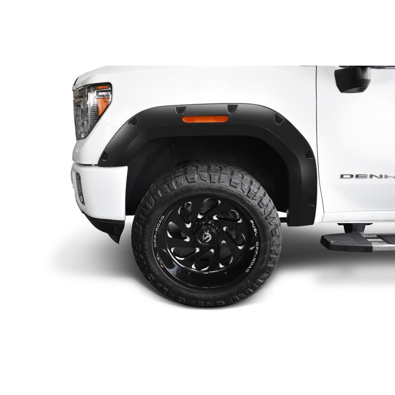 Bushwacker | 40173-02 Black Pocket/Rivet Style Smooth Finish Front Fender Flares for 2019-2023 Chevrolet Silverado 1500 2022 Che