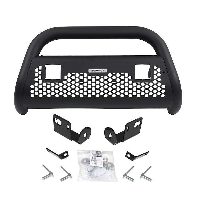 Go Rhino | RC2 Bull Bar with Mounting Brackets and Two 3in Cube Lights Kit - Chevrolet / GMC 2007-2014