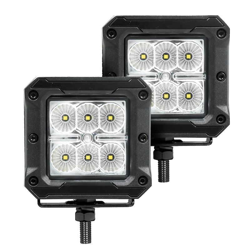 Go Rhino | RC2 Bull Bar with Mounting Brackets and Two 3in Cube Lights Kit - Chevrolet / GMC 2007-2014