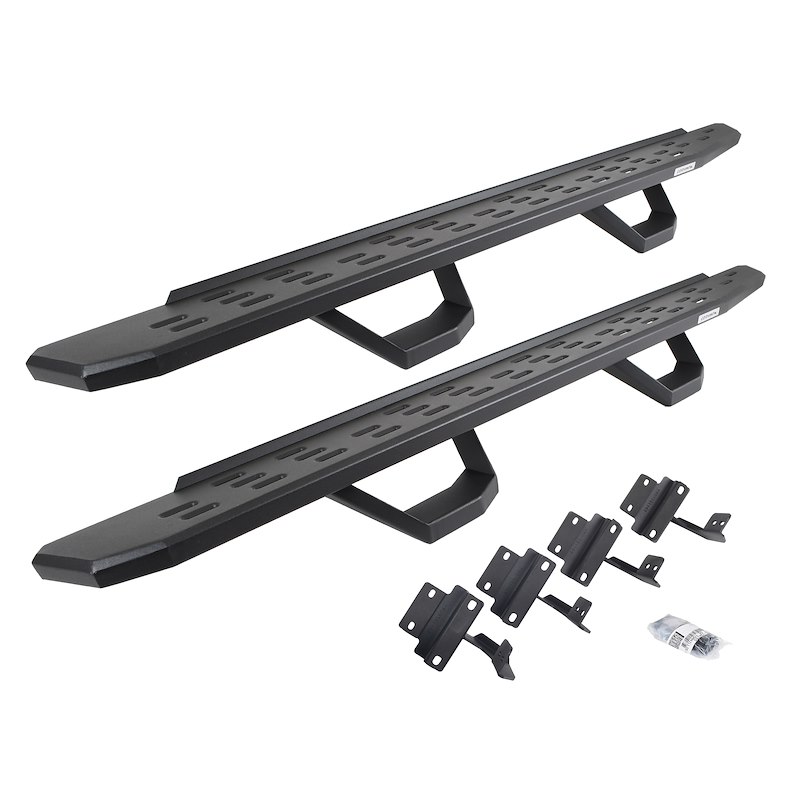 Go Rhino | RB30 Running Boards with Mounting Brackets, 2 Pairs Drop Steps Kit - F-150 / F-250 / F-350 2015-2025