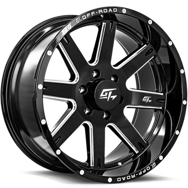 GT OFFROAD | INVASION 20x10 ET-18 - Gloss Black Milled